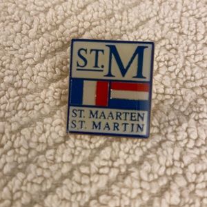 St. Maarten St. Martin Blue White Red Flag Pin